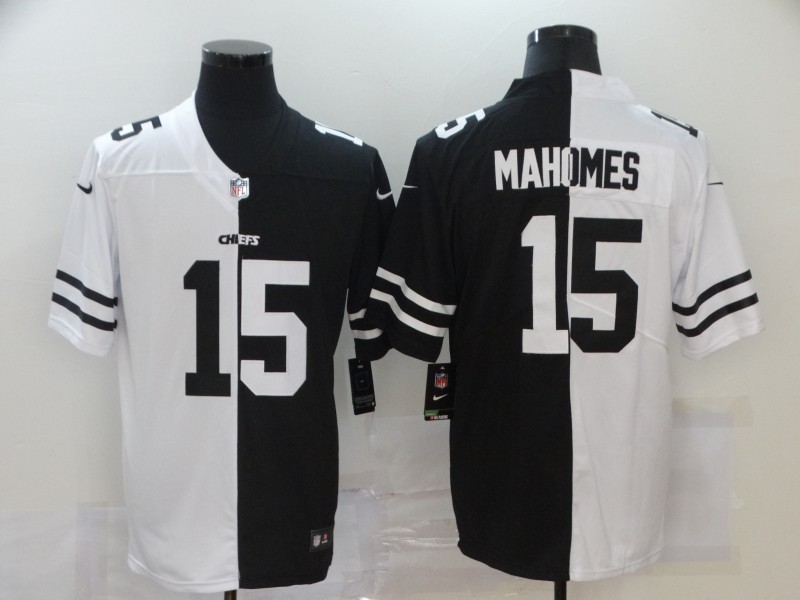Men's Kansas City Chiefs Patrick Mahomes #15 Black/White Jersey